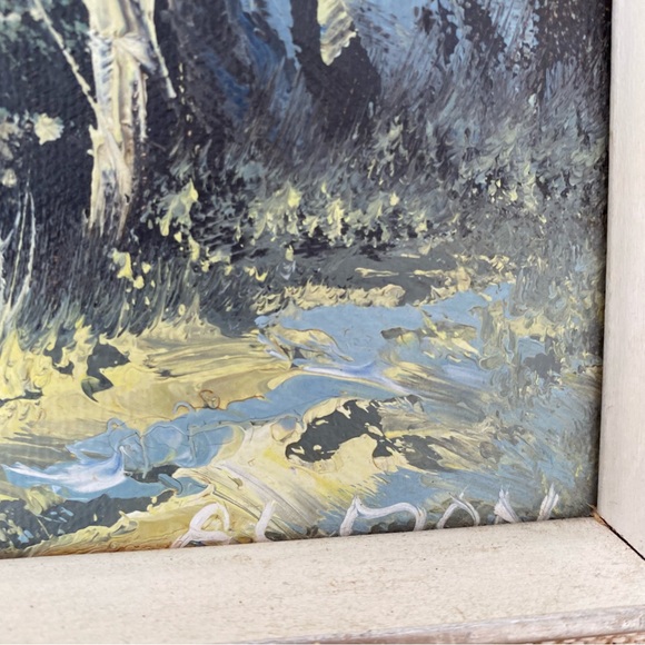 Rare Almon Baldwin(?) Signed Oil Painting Landscape Mountain Lake Nature - Picture 5 of 10